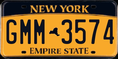 NY license plate GMM3574