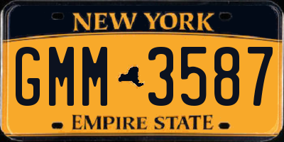 NY license plate GMM3587