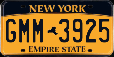 NY license plate GMM3925