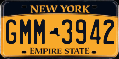 NY license plate GMM3942