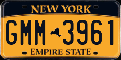 NY license plate GMM3961