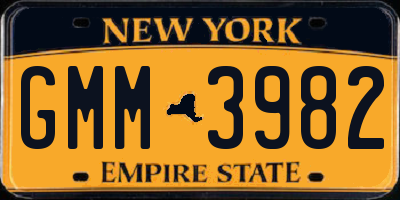 NY license plate GMM3982
