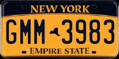 NY license plate GMM3983