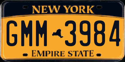 NY license plate GMM3984