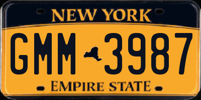 NY license plate GMM3987