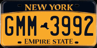 NY license plate GMM3992