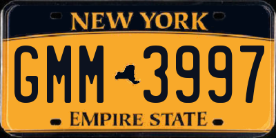 NY license plate GMM3997