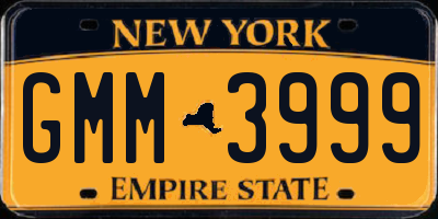 NY license plate GMM3999