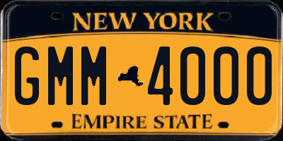NY license plate GMM4000