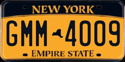 NY license plate GMM4009