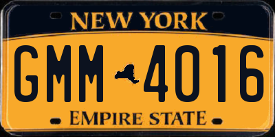 NY license plate GMM4016