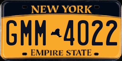 NY license plate GMM4022