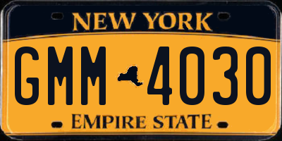 NY license plate GMM4030