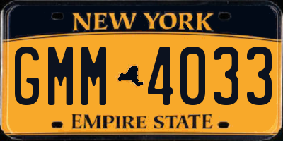 NY license plate GMM4033