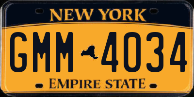 NY license plate GMM4034