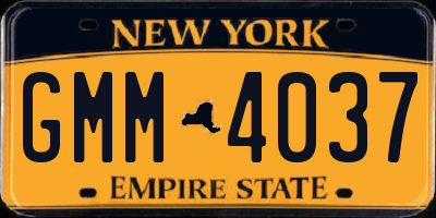 NY license plate GMM4037