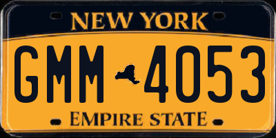 NY license plate GMM4053