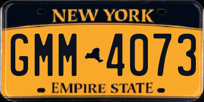 NY license plate GMM4073