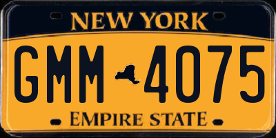 NY license plate GMM4075