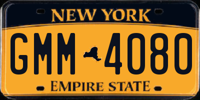 NY license plate GMM4080