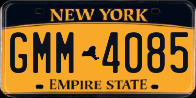 NY license plate GMM4085