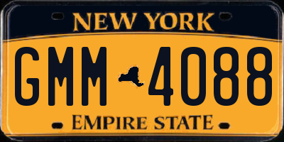 NY license plate GMM4088