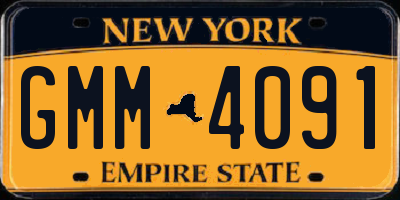 NY license plate GMM4091