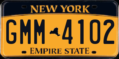 NY license plate GMM4102