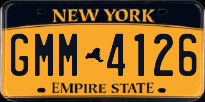 NY license plate GMM4126