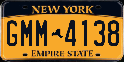 NY license plate GMM4138