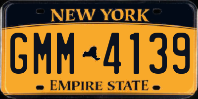 NY license plate GMM4139