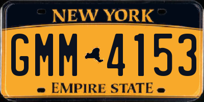 NY license plate GMM4153