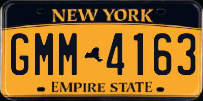 NY license plate GMM4163