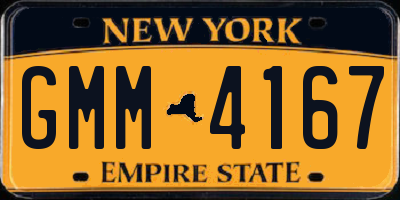NY license plate GMM4167