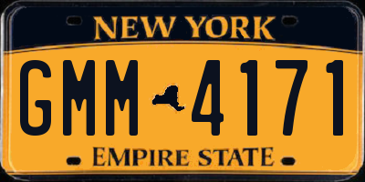 NY license plate GMM4171