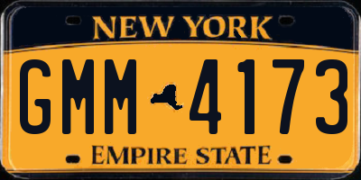 NY license plate GMM4173