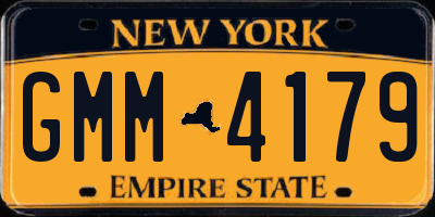 NY license plate GMM4179