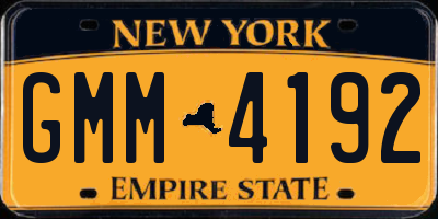 NY license plate GMM4192