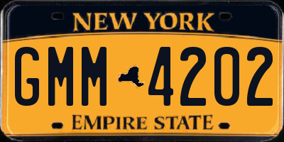 NY license plate GMM4202