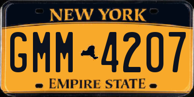 NY license plate GMM4207