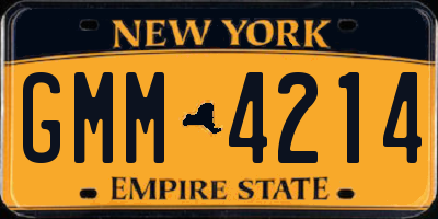 NY license plate GMM4214
