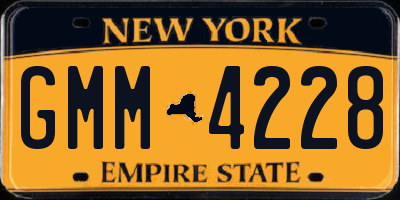 NY license plate GMM4228