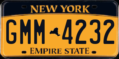 NY license plate GMM4232