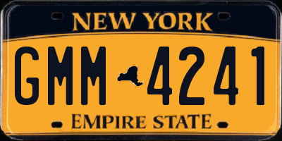 NY license plate GMM4241