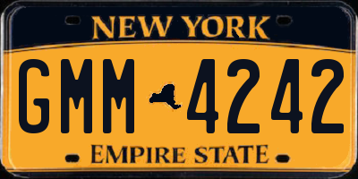 NY license plate GMM4242