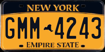 NY license plate GMM4243