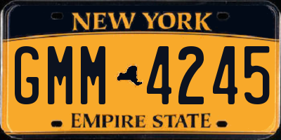 NY license plate GMM4245
