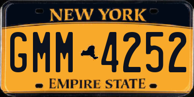 NY license plate GMM4252