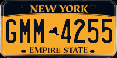NY license plate GMM4255