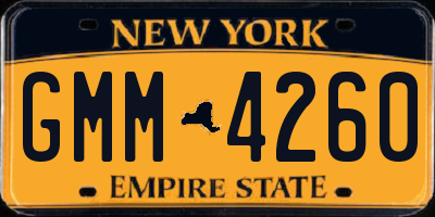 NY license plate GMM4260